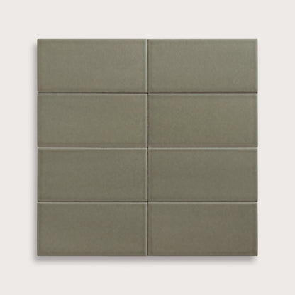 Moss ceramic tile, 3 by 6 inches, matte finish