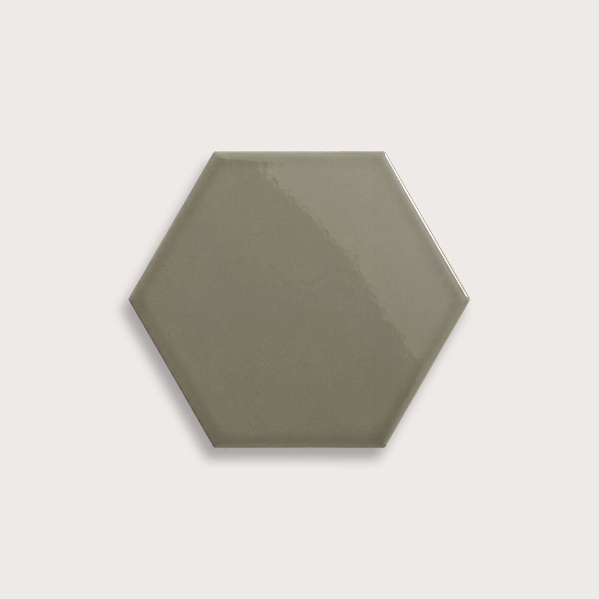 Moss ceramic tile, 8 inch hex, gloss finish