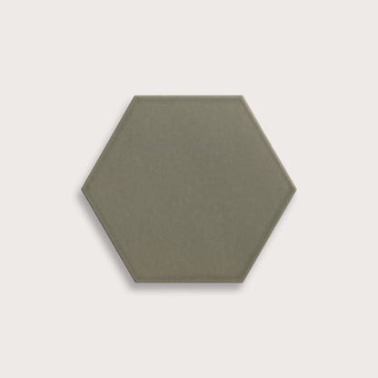 Moss ceramic tile, 8 inch hex, matte finish