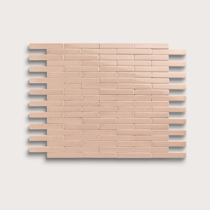 Petal ceramic tile, 1 by 6 inch subway mosaic, gloss finish