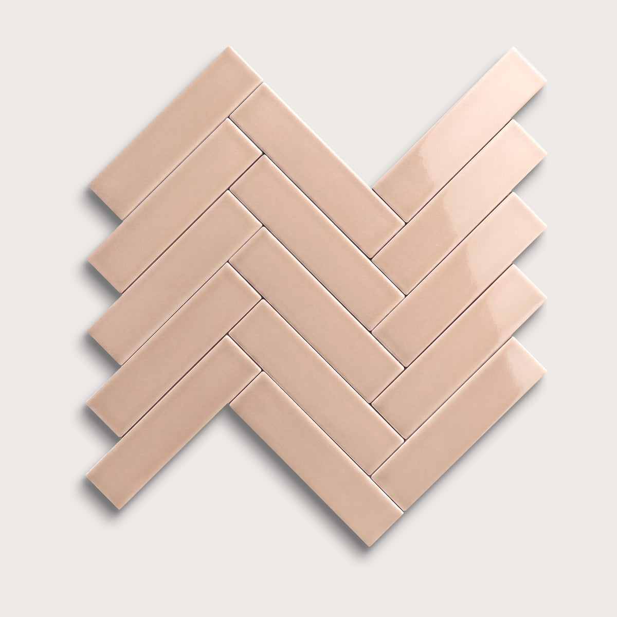 Petal ceramic tile, 2 by 8 inches, gloss finish