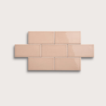 Petal ceramic tile, 3 by 6 inches, gloss finish