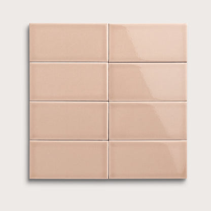 Petal ceramic tile, 3 by 6 inches, gloss finish