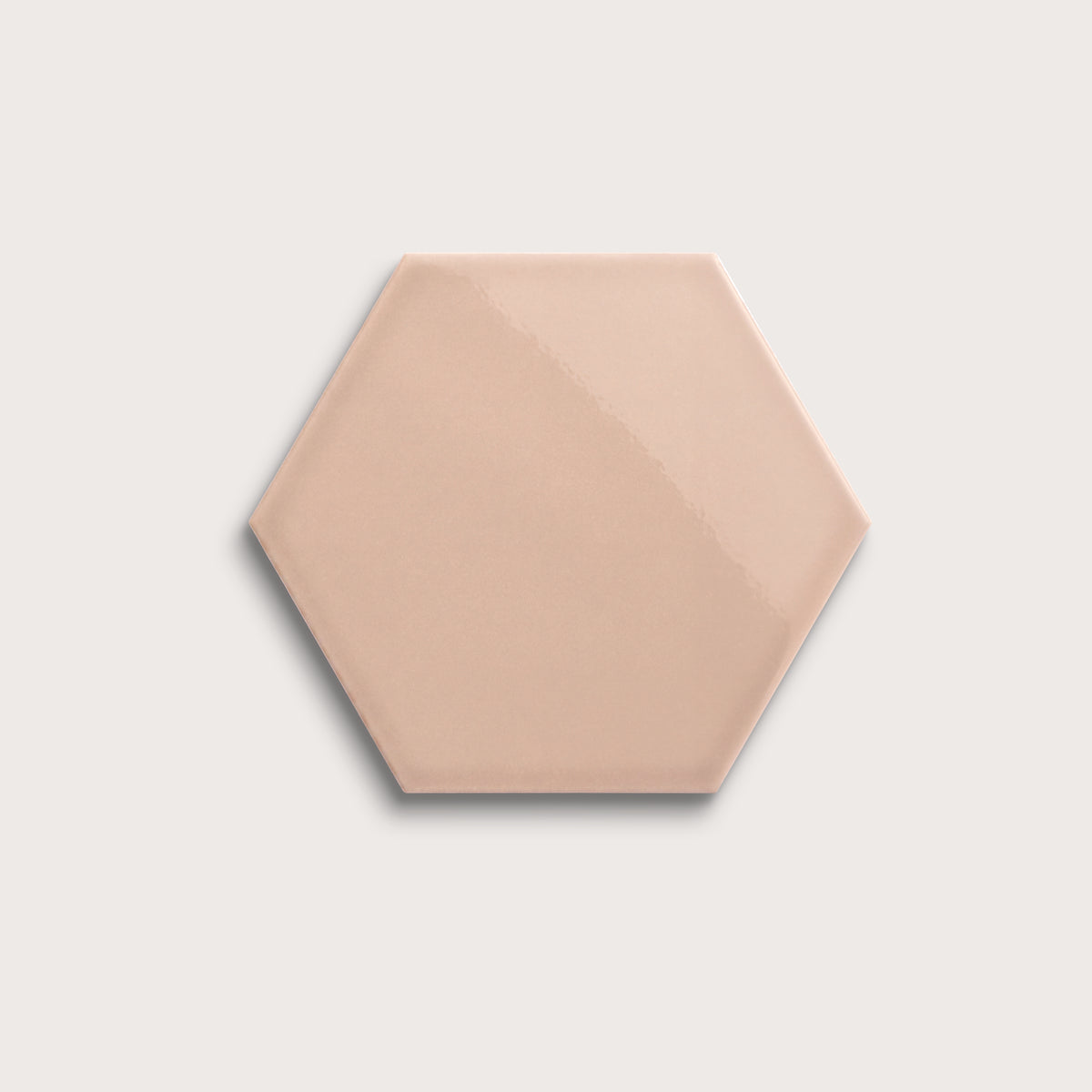 Petal ceramic tile, 8 inch hex, gloss finish