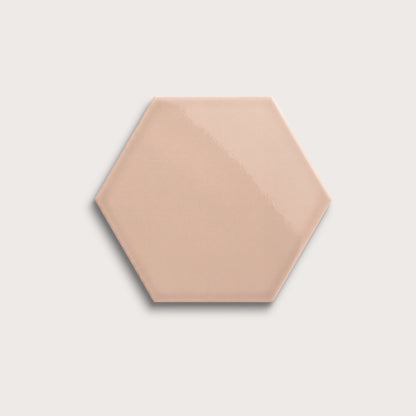 Petal ceramic tile, 8 inch hex, gloss finish