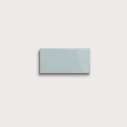 Powder Blue ceramic tile, 2 by 4 inches, gloss finish