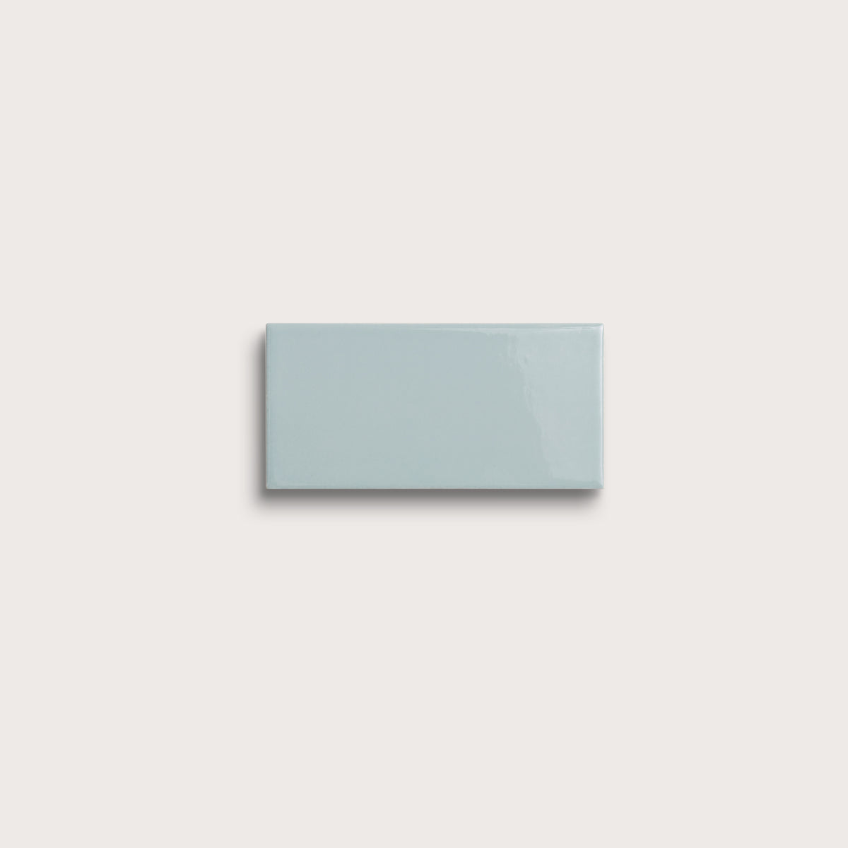 Powder Blue ceramic tile sample, gloss finish