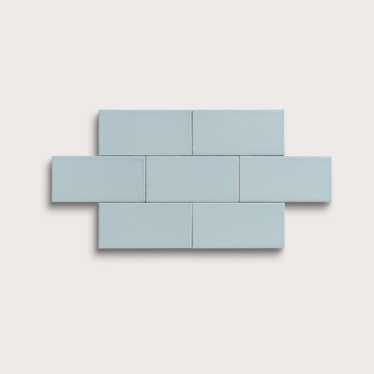 Powder Blue ceramic tile, 2 by 4 inches, matte finish