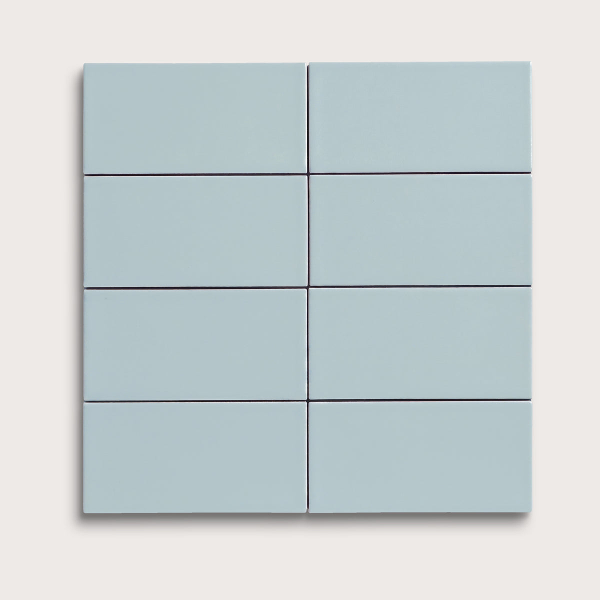 Powder Blue ceramic tile, 2 by 4 inches, matte finish