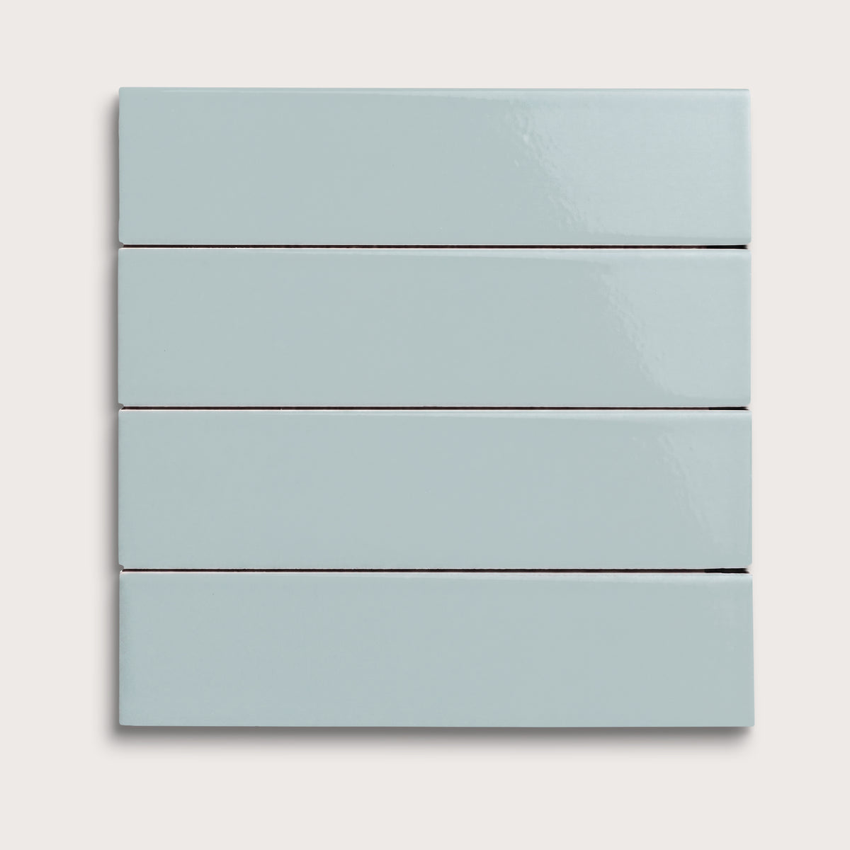 Powder Blue ceramic tile, 2 by 8 inches, gloss finish