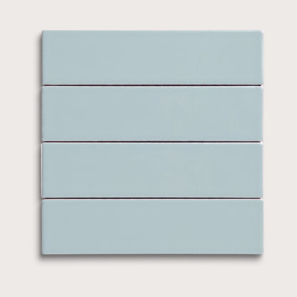 Powder Blue ceramic tile, 2 by 8 inches, matte finish