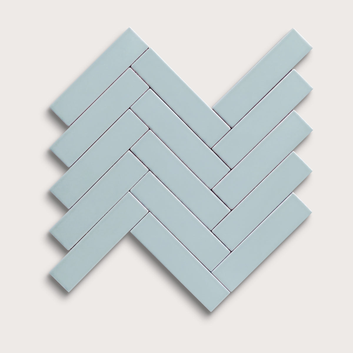 Powder Blue ceramic tile, 2 by 8 inches, matte finish