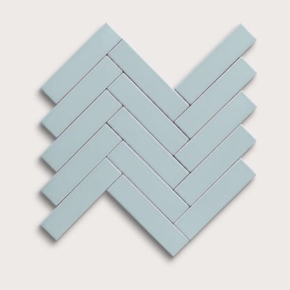 Powder Blue ceramic tile, 2 by 8 inches, matte finish