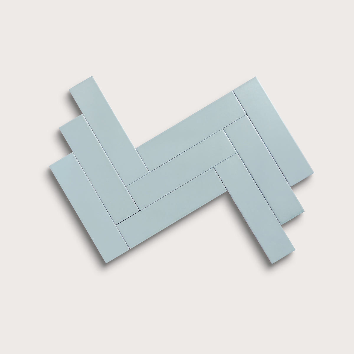 Powder Blue ceramic tile, 3 by 12 inches, matte finish