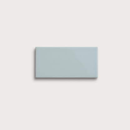 Powder Blue ceramic tile, 3 by 6 inches, gloss finish