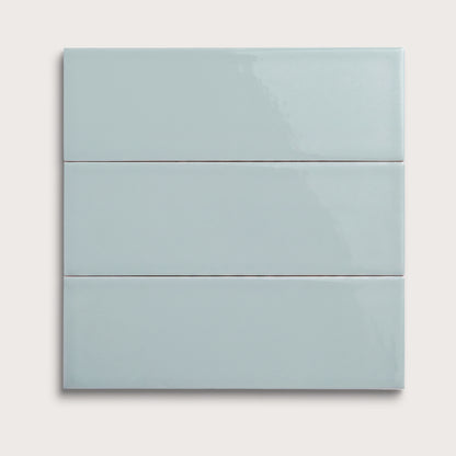 Powder Blue ceramic tile, 4 by 12 inches, gloss finish