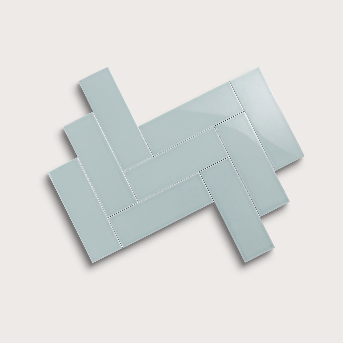 Powder Blue ceramic tile, 4 by 12 inches, gloss finish