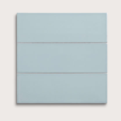 Powder Blue ceramic tile, 4 by 12 inches, matte finish