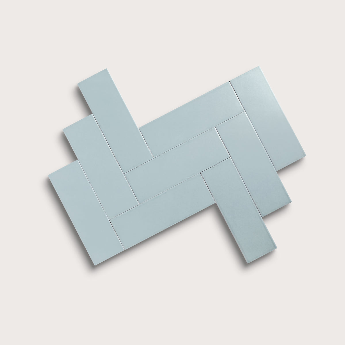 Powder Blue ceramic tile, 4 by 12 inches, matte finish