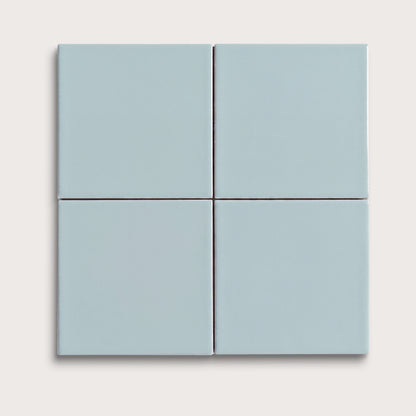 Powder Blue ceramic tile, 4 by 4 inches, matte finish