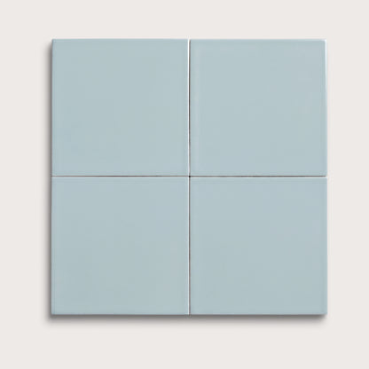 Powder Blue ceramic tile, 6 by 6 inches, matte finish