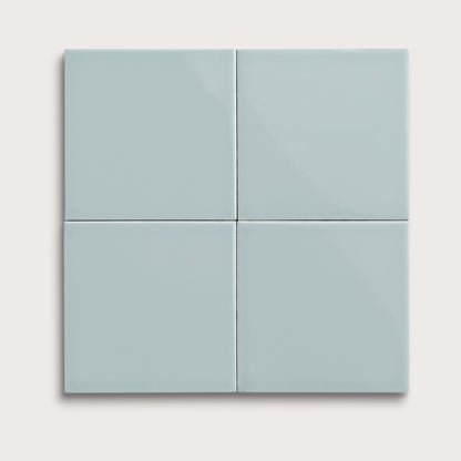 Powder Blue ceramic tile, 8 by 8 inches, gloss finish
