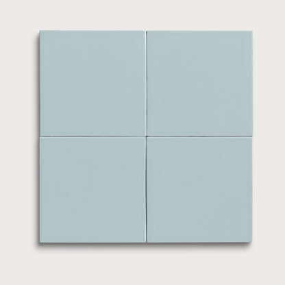Powder Blue ceramic tile, 8 by 8 inches, matte finish