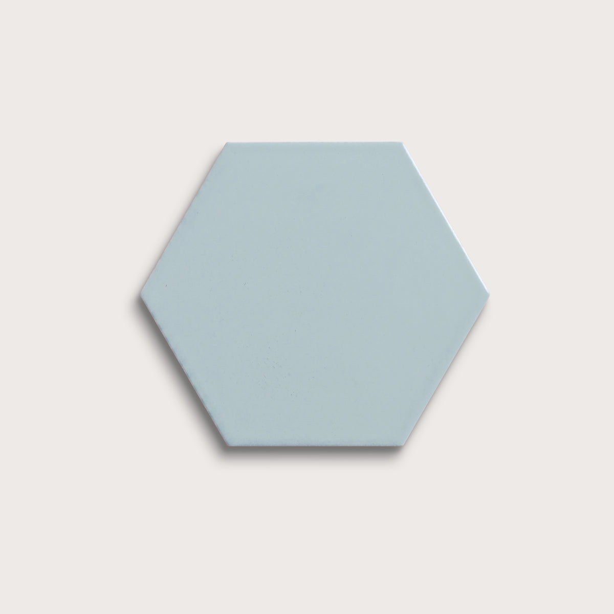 Powder Blue ceramic tile, 8 inch hex, matte finish