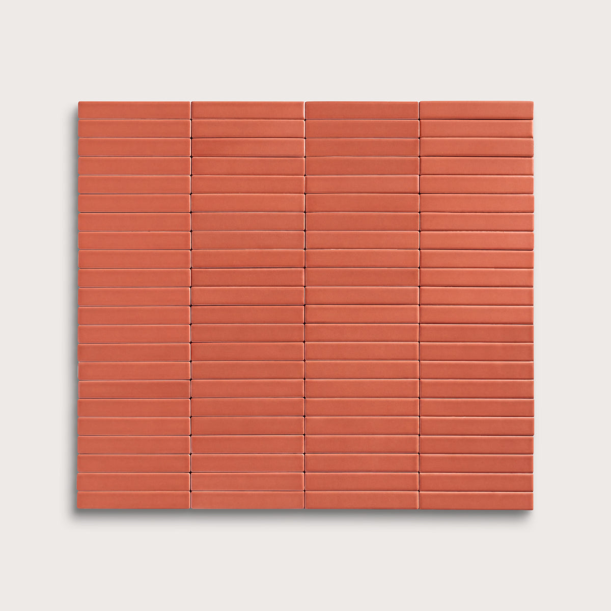 Punch ceramic tile, 1 by 6 inch stacked mosaic, matte finish