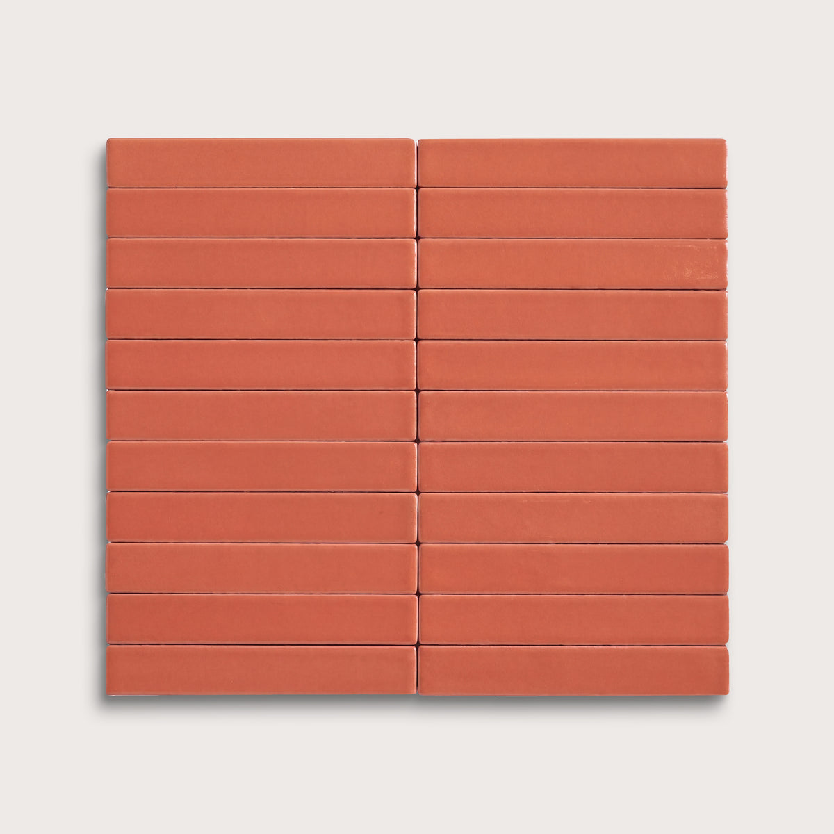 Punch ceramic tile, 1 by 6 inch stacked mosaic, matte finish