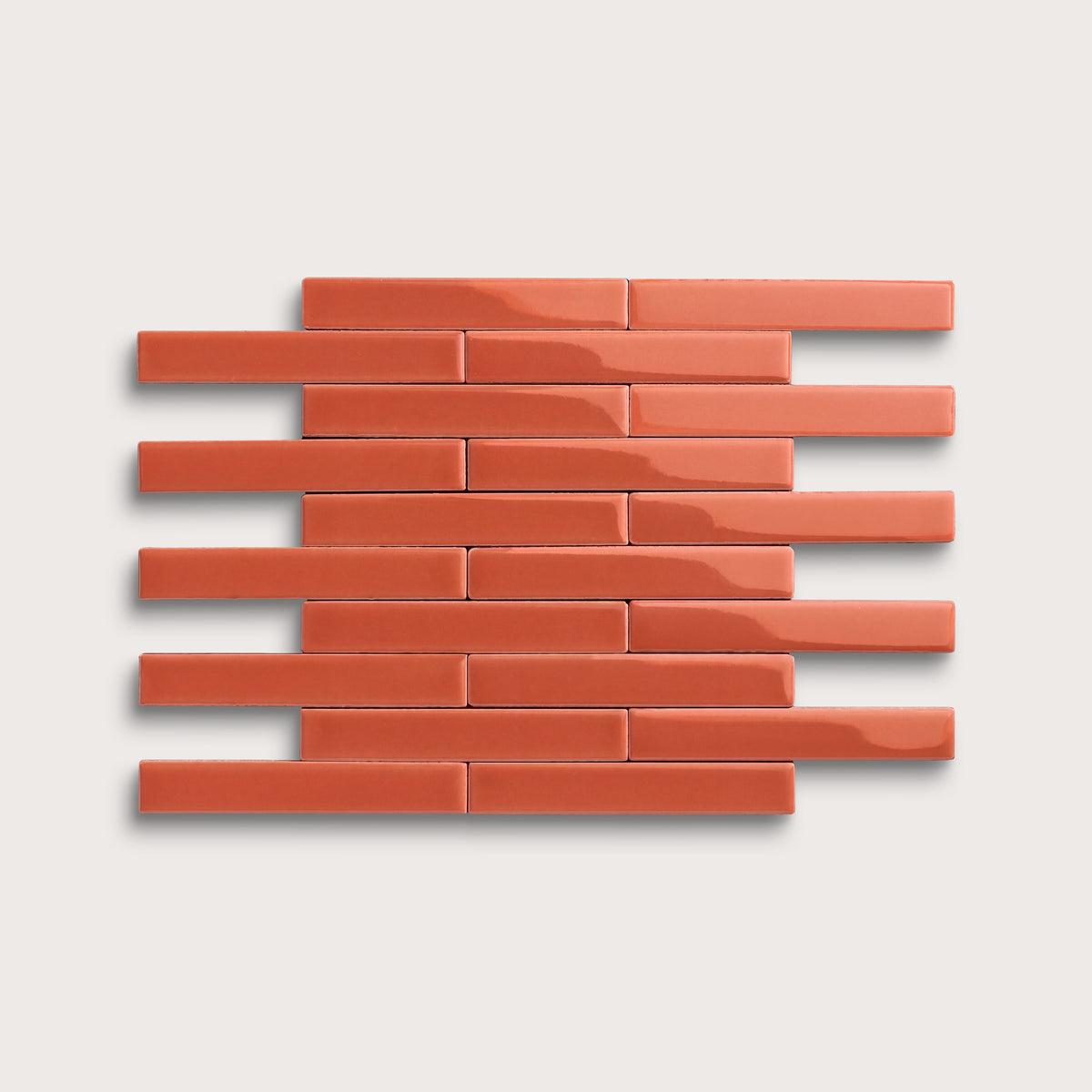 Punch ceramic tile, 1 by 6 inch subway mosaic, gloss finish