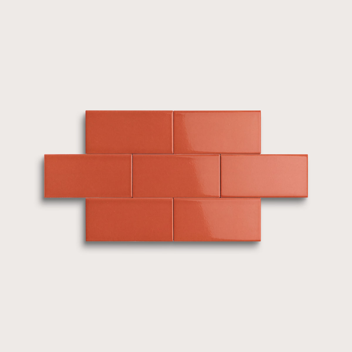 Punch ceramic tile, 2 by 4 inches, gloss finish