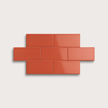 Punch ceramic tile, 2 by 4 inches, gloss finish