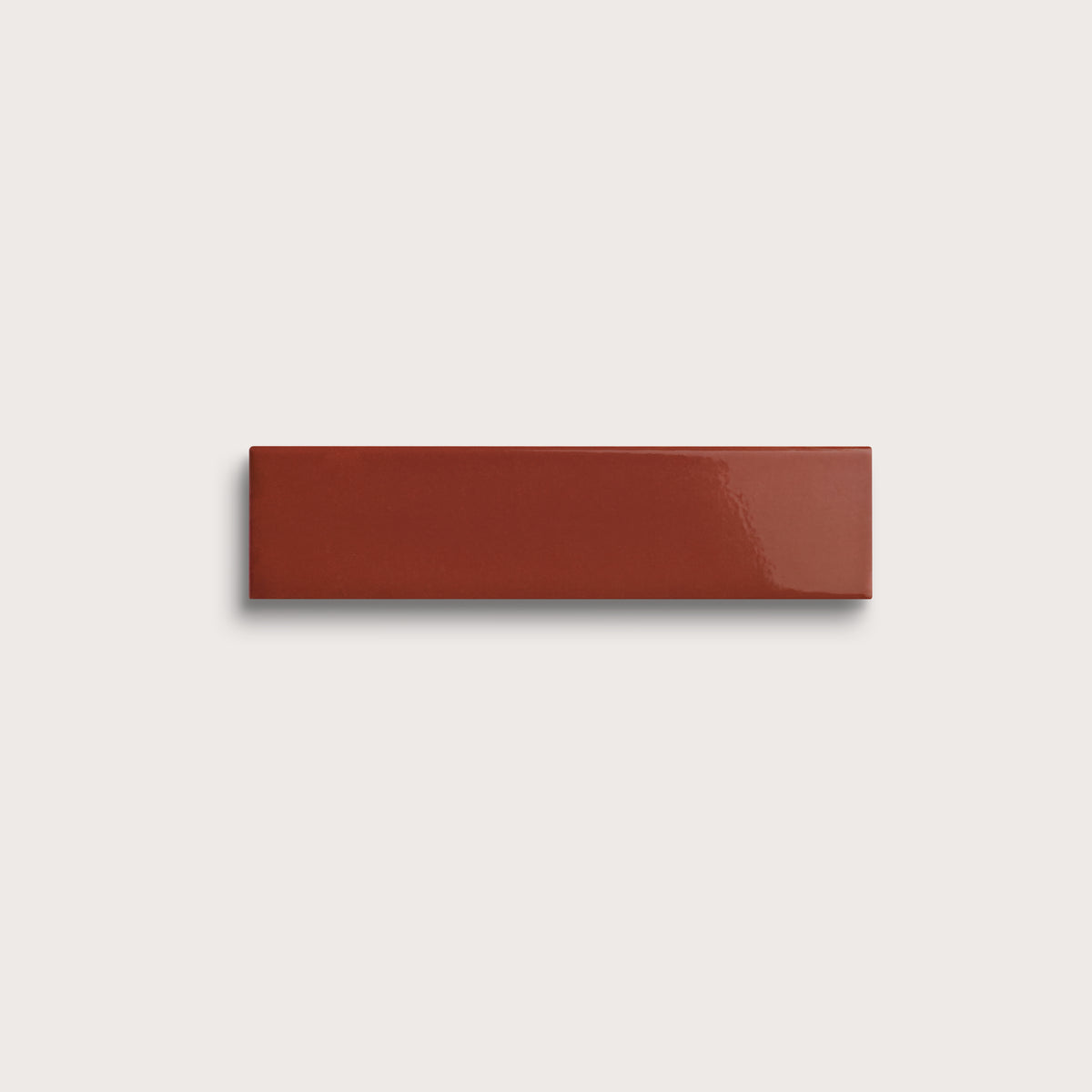 Raspberry Beret ceramic tile, 2 by 8 inches, gloss finish