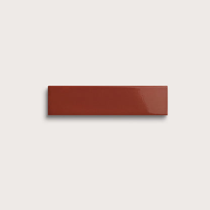 Raspberry Beret ceramic tile, 2 by 8 inches, gloss finish