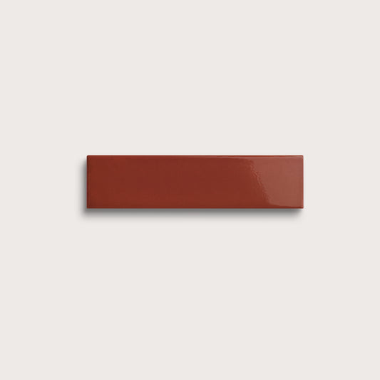Raspberry Beret ceramic tile, 2 by 8 inches, gloss finish