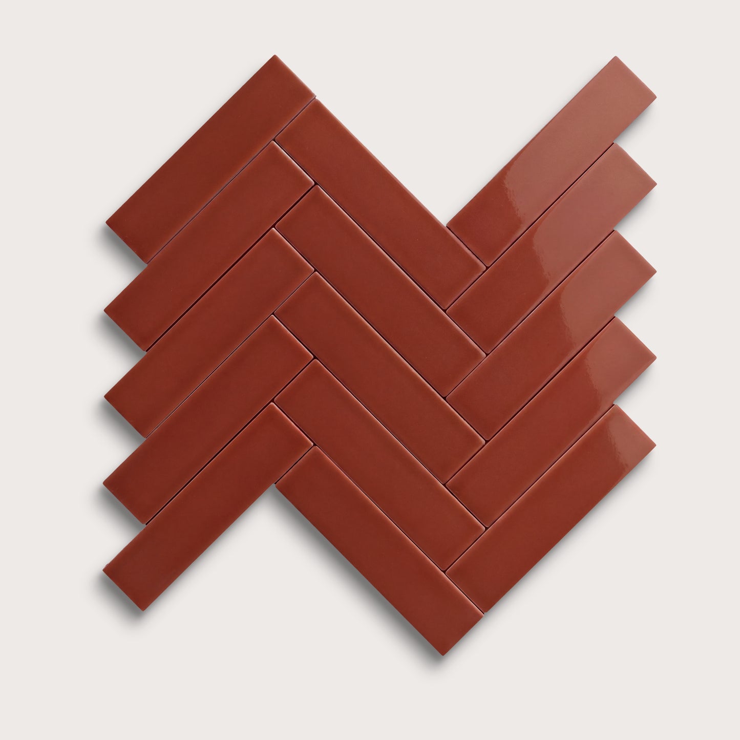 Raspberry Beret ceramic tile, 2 by 8 inches, gloss finish