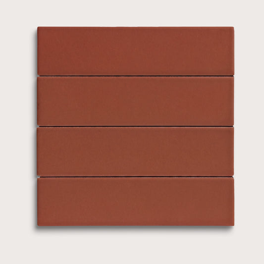 Raspberry Beret ceramic tile, 2 by 8 inches, matte finish
