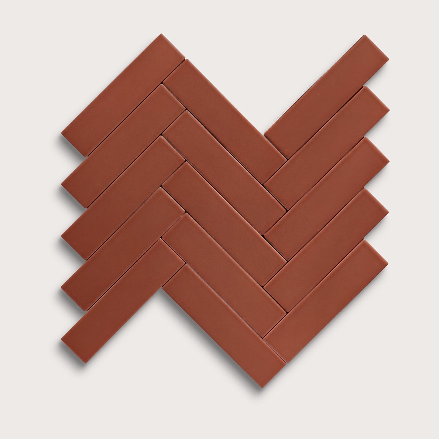 Raspberry Beret ceramic tile, 2 by 8 inches, matte finish