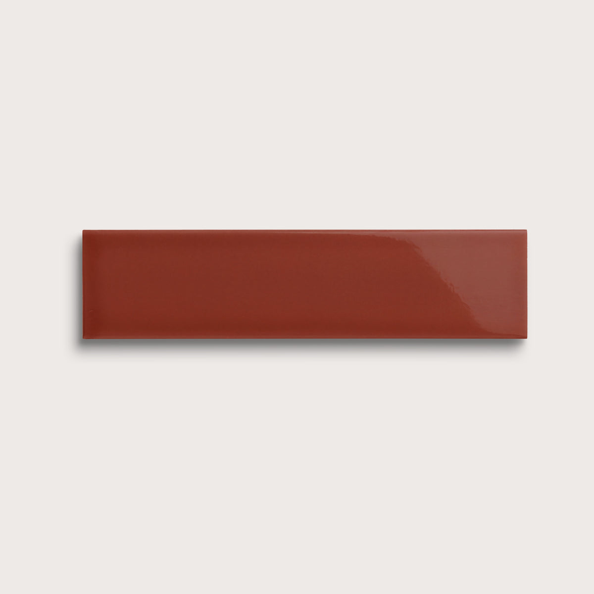 Raspberry Beret ceramic tile, 3 by 12 inches, gloss finish