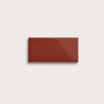 Raspberry Beret ceramic tile, 3 by 6 inches, gloss finish