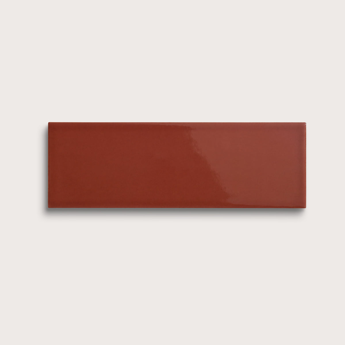 Raspberry Beret ceramic tile, 4 by 12 inches, gloss finish