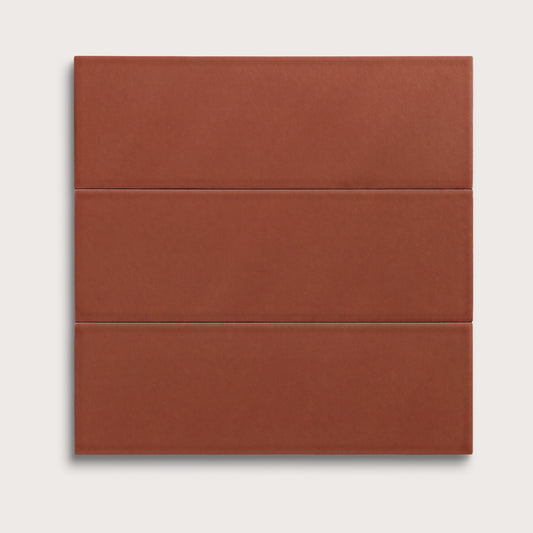 Raspberry Beret ceramic tile, 4 by 12 inches, matte finish