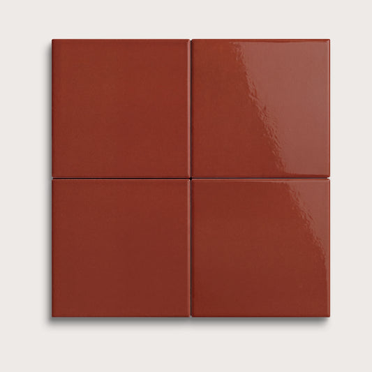 Raspberry Beret ceramic tile, 4 by 4 inches, gloss finish