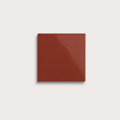 Raspberry Beret ceramic tile, 4 by 4 inches, gloss finish