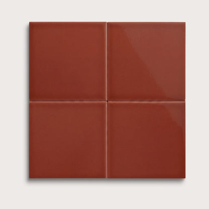 Raspberry Beret ceramic tile, 6 by 6 inches, gloss finish