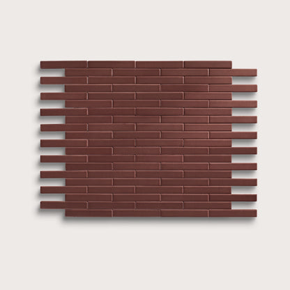 Red Red Wine ceramic tile, 1 by 6 inch subway mosaic, matte finish