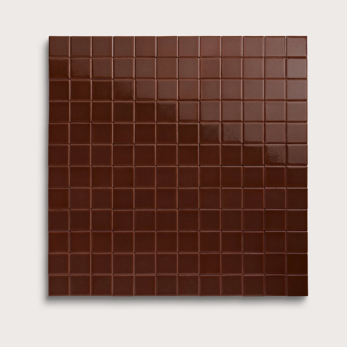 Red Red Wine ceramic tile, 2 by 2 inch mosaic, gloss finish