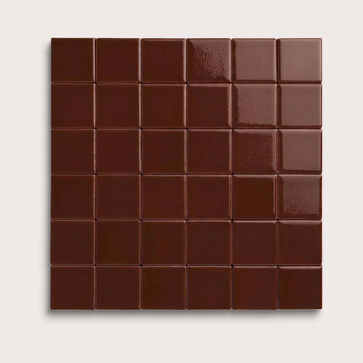Red Red Wine ceramic tile, 2 by 2 inch mosaic, gloss finish