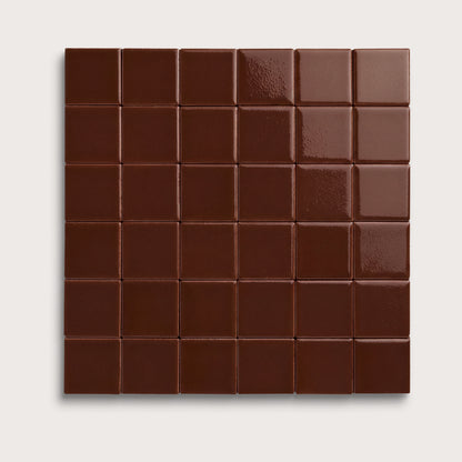 Red Red Wine ceramic tile, 2 by 2 inch mosaic, gloss finish